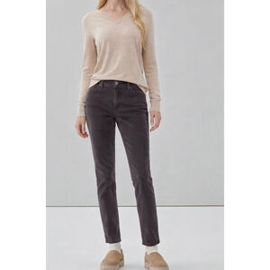 Women's Joe Fresh Brown Gray Corduroy Slim Low Rise Straight Leg Pants 29 / 8